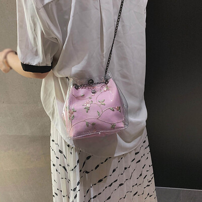 

Tailored Women Small Transparent Bucket Bags Chain Bag Totes Compound Female Mini Bag