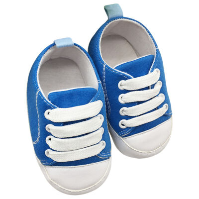 

Sports Sneakers T-tied Infant Toddler Soft Soled Anti-slipborn Baby Canvas Crib Shoes