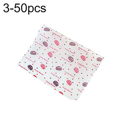 

50Pcs Heart Rose Flower Print Striped Bread Sandwich Wax Paper Food Wrappers