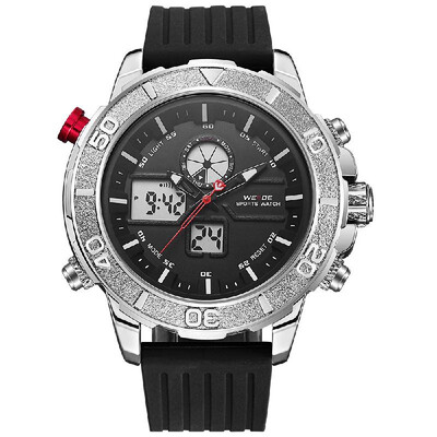 

WEIDE WH6108 Dual Display Quartz Digital Luminous Men Watch Sports 3ATM Waterproof Big Dial Large Face Stopwatch Timer Week Alarm