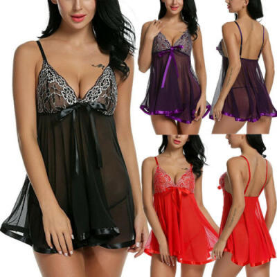 

Women Lace Sexy-Lingerie Nightwear Underwear G-string Babydoll Sleepwear Dress"