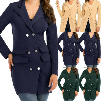 

Women&39s Double-breasted Dress Coat Winter Long Sleeve Jacket Outerwear -2XL