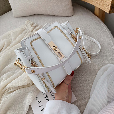 

Summer foreign gas handheld bag simple chic chain womens bag new 2019 fashion bucket bag single shoulder oblique satchel bag