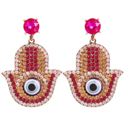 

Solememo Bohemian Rhinestone Multicolor Eyes Drop Earrings For Women Wedding Ethnic Design Fashion Earrings Jewelry BIjoux E6340