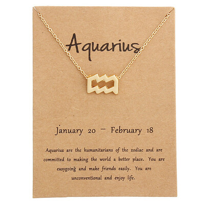 

Constellation Pendant Necklace Sign Necklace Birthday Gifts Message Card For Women Girls