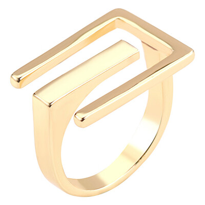 

Fashion Simple Geometric Gold-Plated Ring Womens Personality Ring Engagement Jewelry Size 6-10