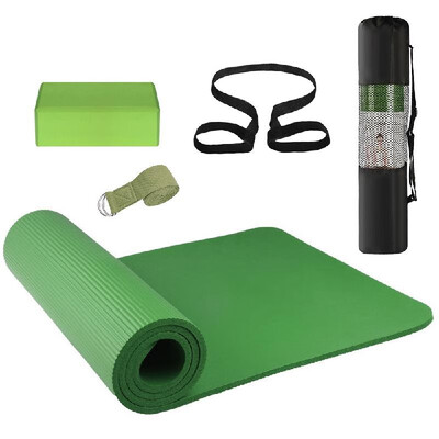 

3PCS Yoga Equipment Set Yoga Mat Yoga Blocks Stretching Strap Yoga Beginner Exercise Set with Mat Storage Pouch&Strap