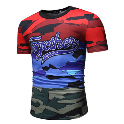 

Toponeto Mens Casual Print Slim Fit Tee Round Neck Short Sleeve Top Shirt Blouse