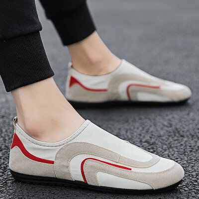 

Summer one foot mens shoes Korean version of the trend peas cloth shoes breathable lazy casual tide shoes mens old Beijing cloth shoes