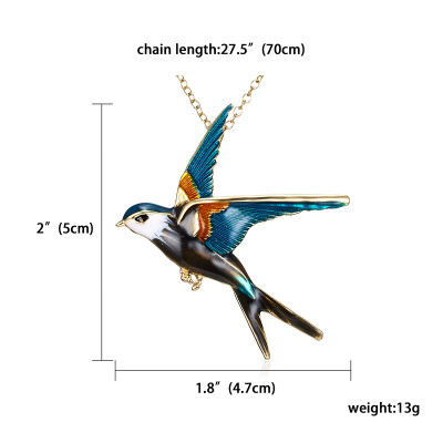 

Double Use Swallow Bird Shape Colorful Enamel Brooches Animal Pin For Women Kids Scarf Suit Lapel Pins Pendant Jewelry Gift