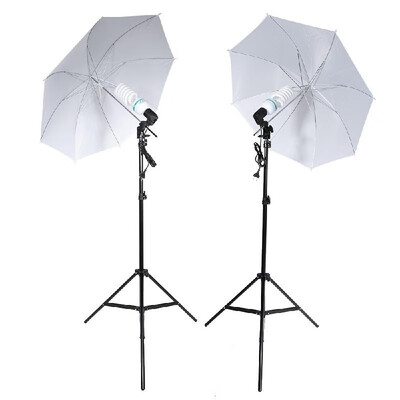 

Andoer Photography Studio Portrait Product Light Lighting Tent Kit Photo Video Equipment 2 135W Bulb2 Bulb Holder2 Reflec