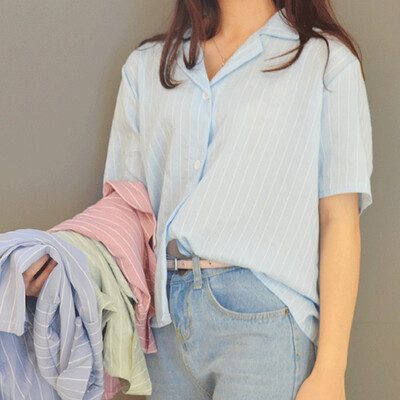 

Women Tops Blouses Summer Elegant Short Sleeve Solid V-Neck Blouse Women Cotton Plus Size blusas mujer de moda