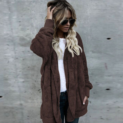 

Toponeto Women Hooded Long Coat Jacket Hoodies Parka Outwear Cardigan Coat BlackL
