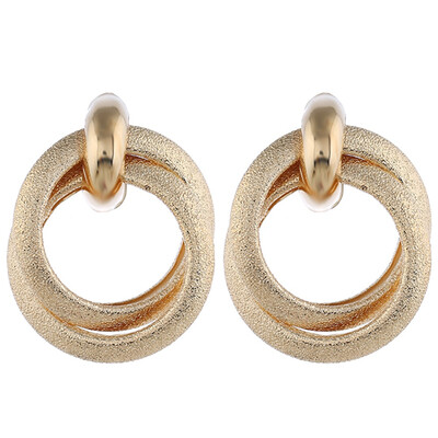 

Ladies Fashion Gold Twist Earrings Matte Circle Small Hoop Earrings For Women Simple Twisted Hoop Metal Jewelry Female