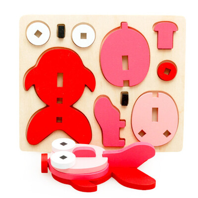 

Siaonvr Montessori Mini 3D Puzzle Kids Educational Funny Toy Wooden Colorful Jigsaw Gift