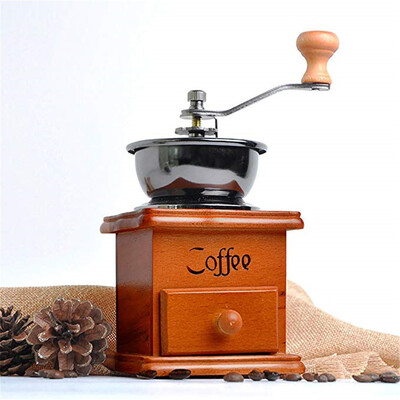 

〖Follure〗Manual Coffee Grinder Wooden Coffee Mill Vintage Retro Hand Grinder