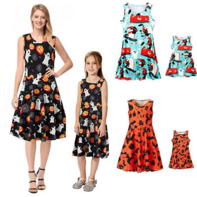 

Halloween Family Dress Lady Mother Daughter Matching Girls Dress Clothes Outfits