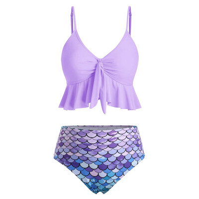 

Roseonmyhand Women Two Pieces Bathing Suits Top Ruffled With High Waisted Bottom Bikini Set