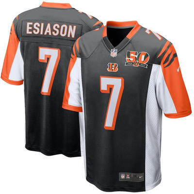 

Mens Football Jersey Cincinnati Bengals Boomer Esiason Black 50th Anniversary Retired Player Game Jersey