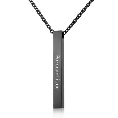 

Gold Silver Custom Personalized Vertical Blank Bar Necklace Engraved Name Date Chain Necklace For Women Men Birthday Gift