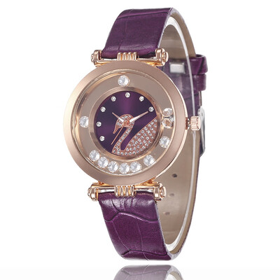 

Fashion ladies watch swan drift sand diamond leather strap popular quartz watch