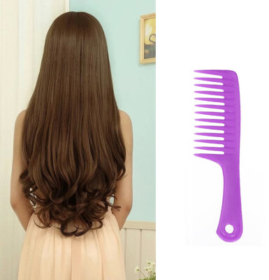 

〖Follure〗Wet Haircut Hair Comb Hairdressing Plastic Detangler Handle Wide-tooth Comb