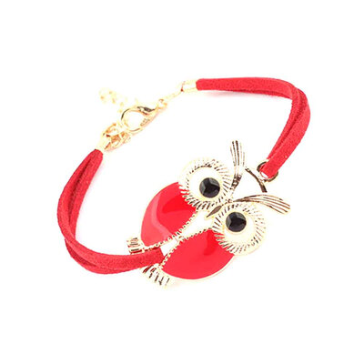 

Owl Pendant Leather Charm Bracelet Charm Girls Jewelry New Birthday Gift