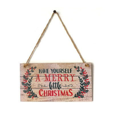 

Christmas Wooden Rectangle Hanging Sign Ornament Decorative Listings Party Decor