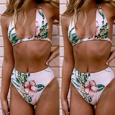 

Roseonmyhand Women Print Bandage Bikini Set Push Push-up Bra Swimsuit Bathing Beachwear
