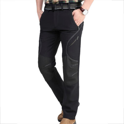 

Mens Water-repellent Windproof Fleece Lined Pants Trousers Outdoor Sport Climbing Camping Hiking Mountain Pants 5 Zipped Pockets