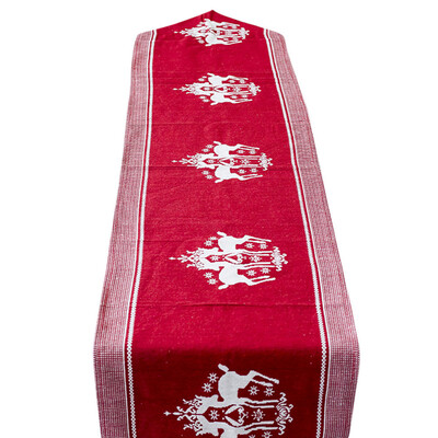 

Toponeto 35x175cm Christmas Linen Letter Printed Table Flag Tablecloths Party Decoration