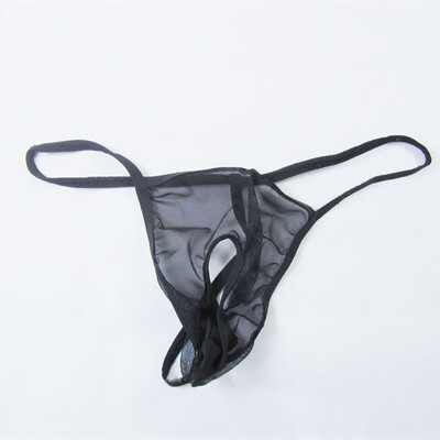 

Mens Printed Low Rise Underwear Mesh Thin T-back Sexy Bikini Briefs Lingerie