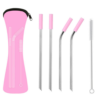 

Anti-scratch Stainless Steel Straw Reusable Metal Drinking Straws Organizer Bags