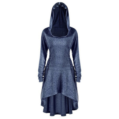 

Women Long Sleeve Hoodie Dress High Low Loose Sweater Cloak Renaissance Outwear