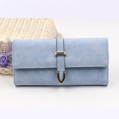 

Fashion PU Leather Triple-Folding Women Long Section Wallet Large Capacity Frosted Hasp Purse For Women Lady