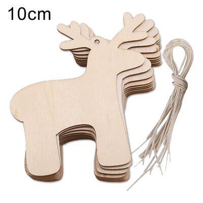 

10Pcs Wooden Christmas Tree Hanging Ornament Xmas Blank Pendant Acces Decor Diy