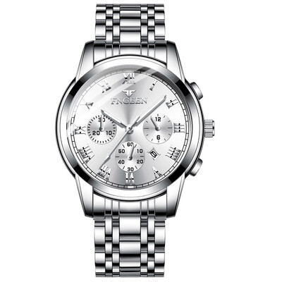 

Gobestart New Luxury Men Fashion Stainless Steel Calendar Multi Needle Sports Quartz Watch