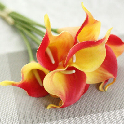 

10pcs Calla Lily Bridal Wedding Bouquet head Latex Real Touch Flower Bouquets White