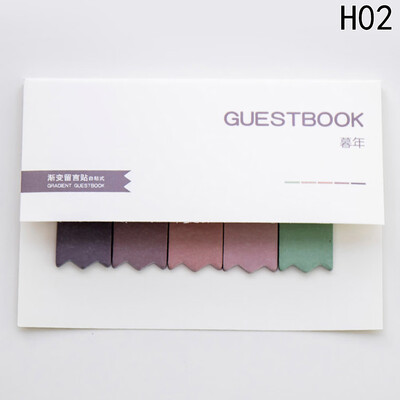 

100 pagesset Sticky Notes Gradient Color Self-Adhesive Memo Pad Sticky Notes Bookmark School Office Supply