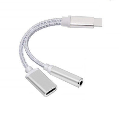 

2 in 1 Type- C to 35 mm Charger Headphone Audio Jack Cable Adapter