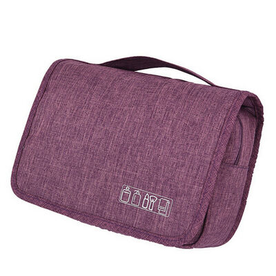 

2019 New Style Zipper Solid Travel Cosmetic Make Up Bag Folding Hanging Organizer Pouch Toiletry Storage