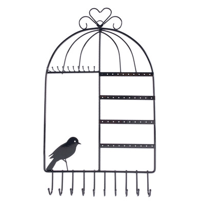 

Creative Bird Cage Necklaces Jewelry Rack Bracelets Earrings Jewelry Display Stand Hanging on the Wall