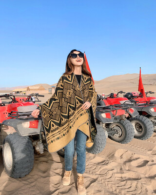 

Ethnic wind jacquard geometric diamond lattice split shawl autumn&winter to increase thick warm imitation cashmere cloak cloak