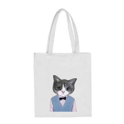 

Women Cute Cat Printing Canvas Tote Girls Casual Shoulder Bags Large Capacity Shopping Bags Handbag Bolsos Mujer YJ