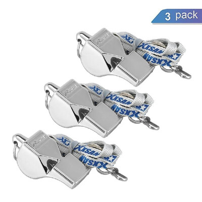 

3 Pcs Whistles with Lanyards Referee Whistles Sports Whistles Metal Coach Whistles