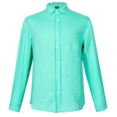 

ROGER FUN 2019 new mens plain shirt linen shirt casual long sleeve comfortable breathable cool 13596