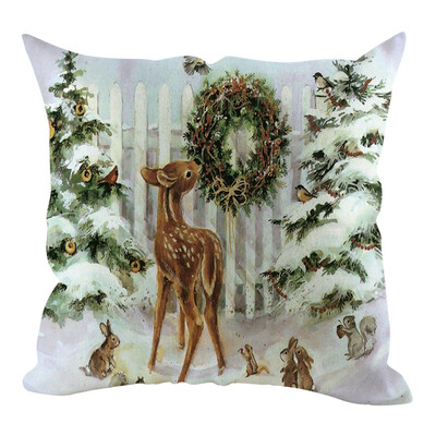 

Siaonvr Christmas Pillow Cover Pillowcases Decorative Sofa Cushion Cover Home Decoration