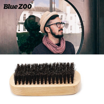

〖Follure〗Natural Men Boar Wood Hair Bristle Beard Mustache Brush Hard Wooden Brush