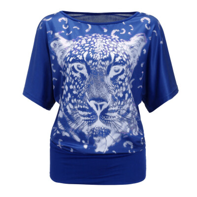 

Nomeni Fashion Women Animal Printed O-Neck Short Sleeve Casual Tops T-shirt Blouse