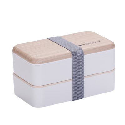

Fat Bear Microwave Lunch Box Japanese Wood Bento Box 2 Layer Container Storage Portable